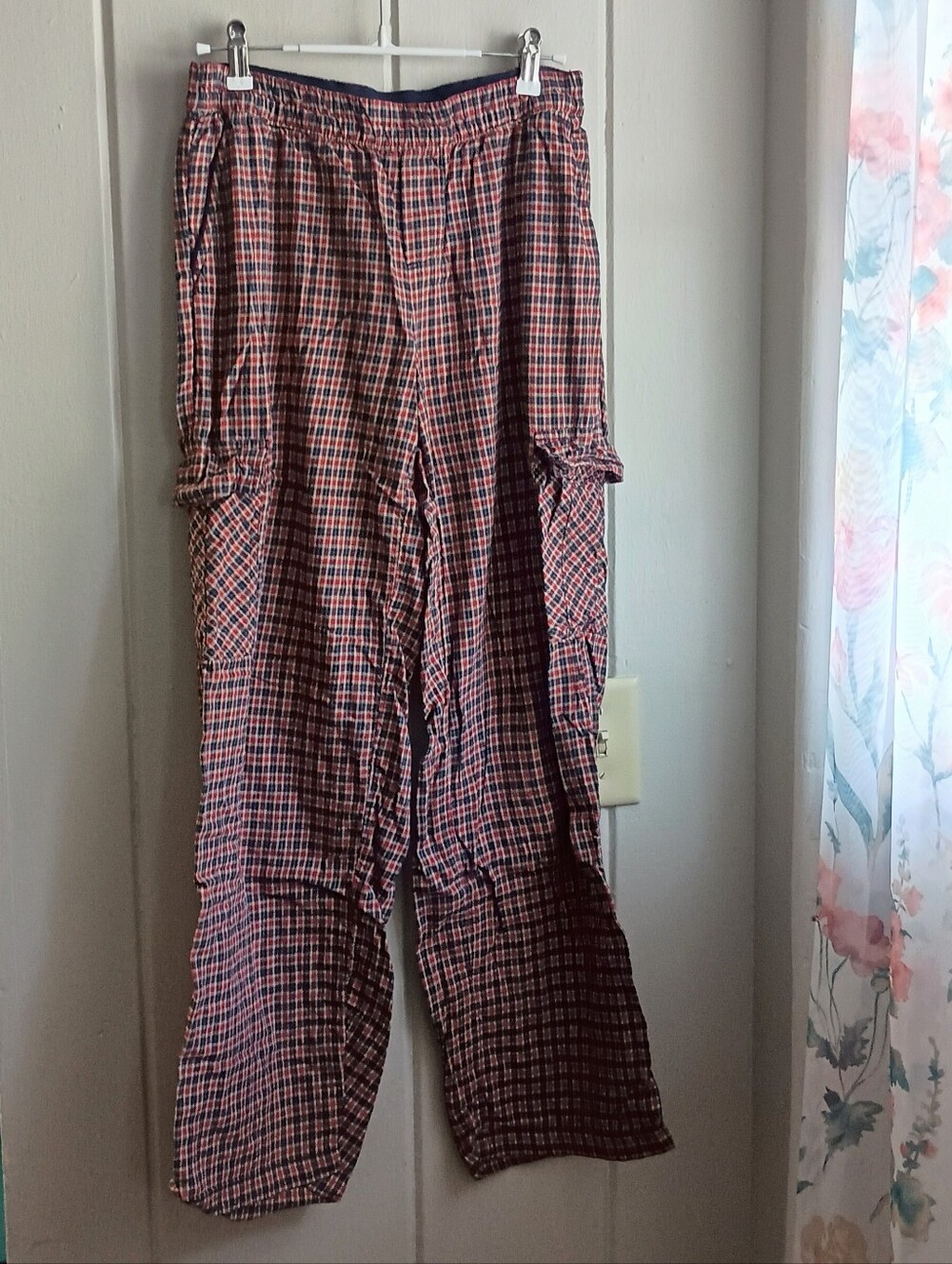 Aerie Red Plaid Cargo Pajama Pants